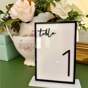 Elegant Black and White Table Numbers 1 - 16